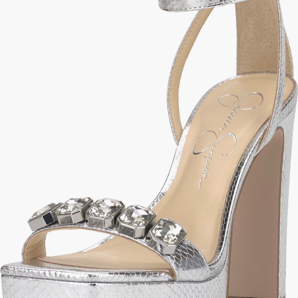 Jessica Simpson Silver Embellished Heels